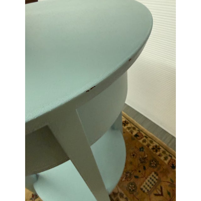 2010s Transitional Aque Side Table With Drawer For Sale - Image 5 of 12