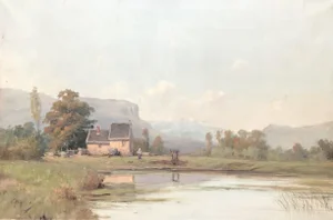 Emile Godchaux, Paysage animé, 1907, Oil on Canvas