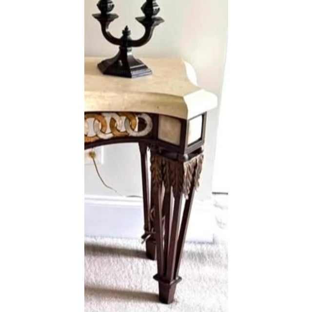 1980s Rare Vintage Ardley Hall Neoclassical Style Stone Top Console Table For Sale - Image 5 of 5