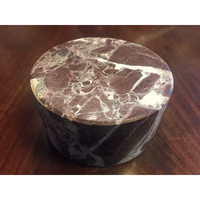 Mid-Century Modern Italian Rouge Marble Wine Bottle Coaster or Bowl For Sale - Image 12 of 13