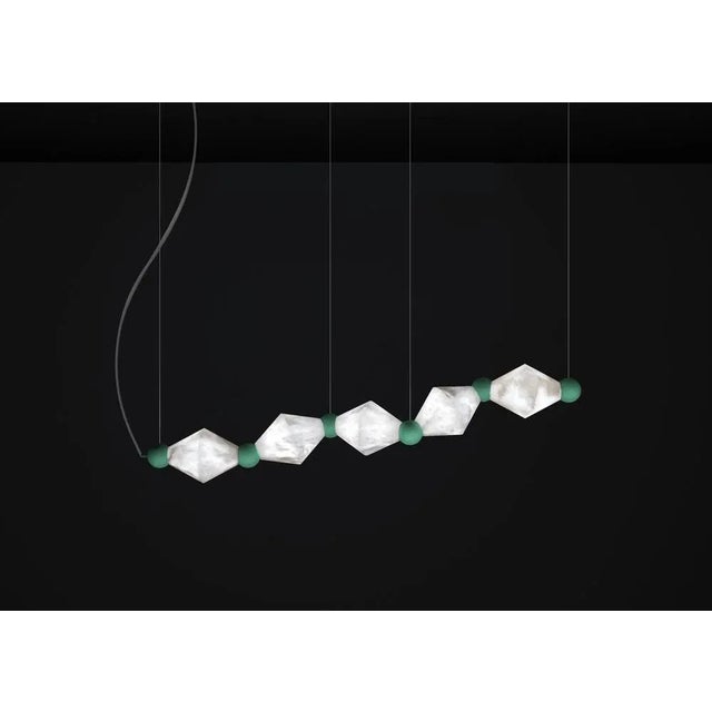 Chronos freedom green metal pendant lamp by alabastro italiano dimensions: d 21 x w 142 x h 31 cm. Materials: white...
