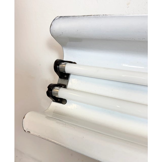 Industrial Grey Enamel Hanging Tube Light from Elektrosvit, 1960s For Sale - Image 13 of 18