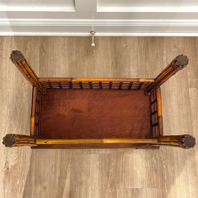 Vintage Pencil Reed Bamboo Side Table For Sale - Image 15 of 18