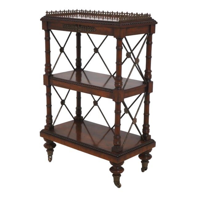 Maitland Smith 3 Tier Regency Style Mahogany Cart or Stand For Sale