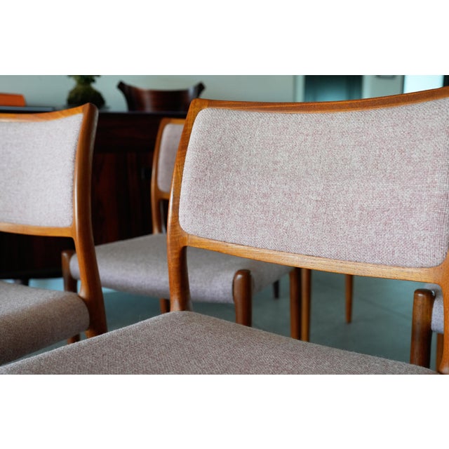 1960s 1960s Niels Otto Møller Model #65 & #80 Teak Dining Chairs Set of 8 MCM For Sale - Image 5 of 13