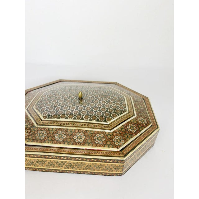 1970s Large Vintage French Marquetry Wooden Box, 1970s For Sale - Image 5 of 13