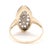 1910s Edwardian .18ctw Diamond Navette Ring, 14k Yellow and White Gold, Ring Size 4 For Sale - Image 4 of 7