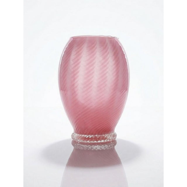 Small Blown Vase in Twisted Pink Opaline Glass, 1960s For Sale - Image 12 of 12
