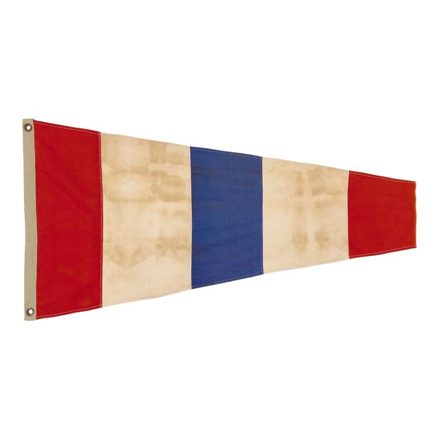 Reconstructed Vintage Cotton Nautical Signal Flag For Sale