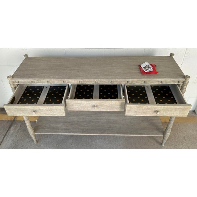 Transitional Jonathan Charles Transitional Gray Oak Morris Console Table For Sale - Image 3 of 9
