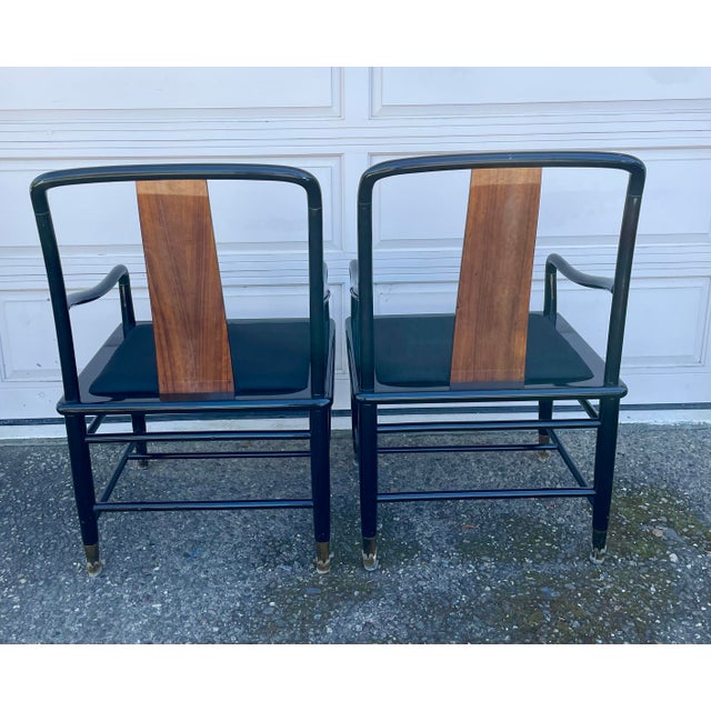 1980s Italian Postmodern Chinoiserie Dining Chairs Set of 6 For Sale - Image 4 of 12