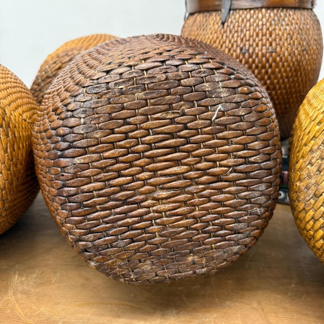 Woven Rattan Baskets with Wooden Rims, Sold Per For Sale - Image 13 of 14