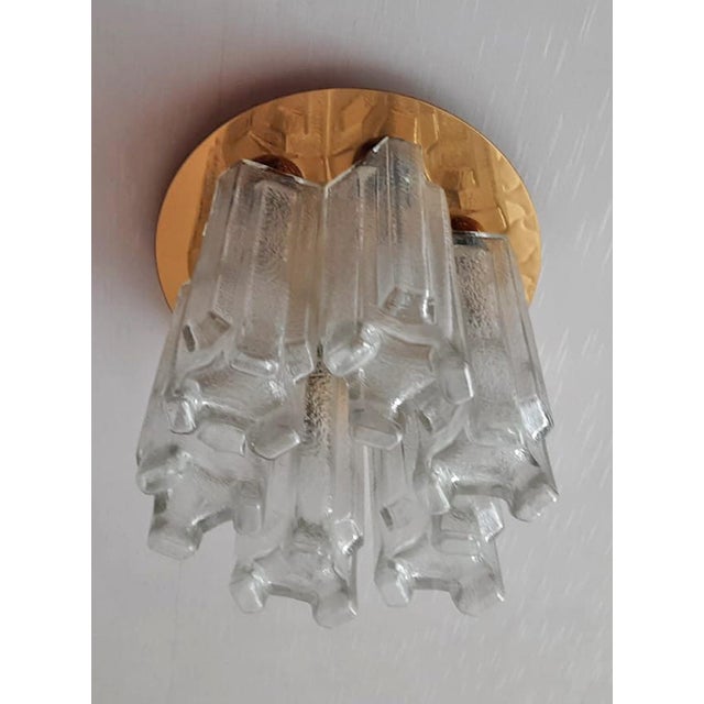 1970s Vintage Ceiling Light in Glass and Gilt Metal from Leclaire & Schäfer, 1970s For Sale - Image 5 of 5