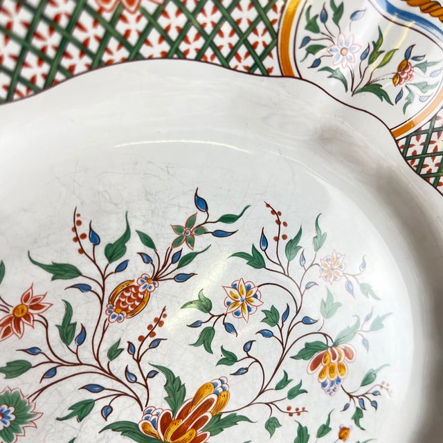 Dinner Plates with Rouen Sainfoin Pattern from Gien, 1990, Set of 8 For Sale - Image 10 of 12