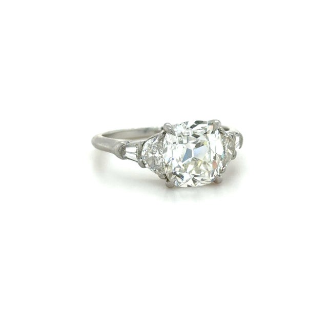 Early 21st Century 2.70 Carat Cushion Brilliant Cut Diamond Engagement Ring, Size 6.75 For Sale - Image 5 of 7