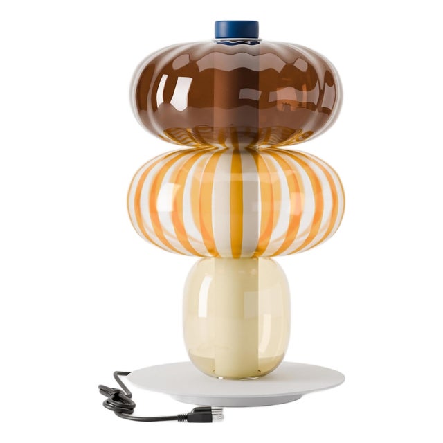 Glass Table Lamp, Tobacco, Yellow and Ambra - Playground by Oggetti For Sale