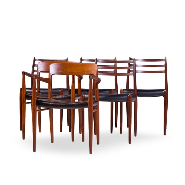 Mid-Century Modern Niels Moller Models 75 and 78 Danish Teak Dining Chairs - Set of 6 For Sale - Image 3 of 18