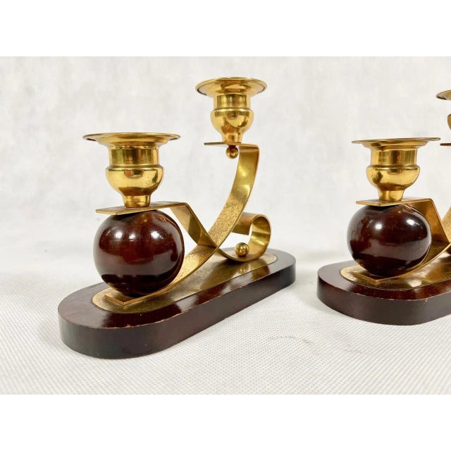German Art Deco Candleholders, 1930s, Set of 2 For Sale - Image 6 of 9