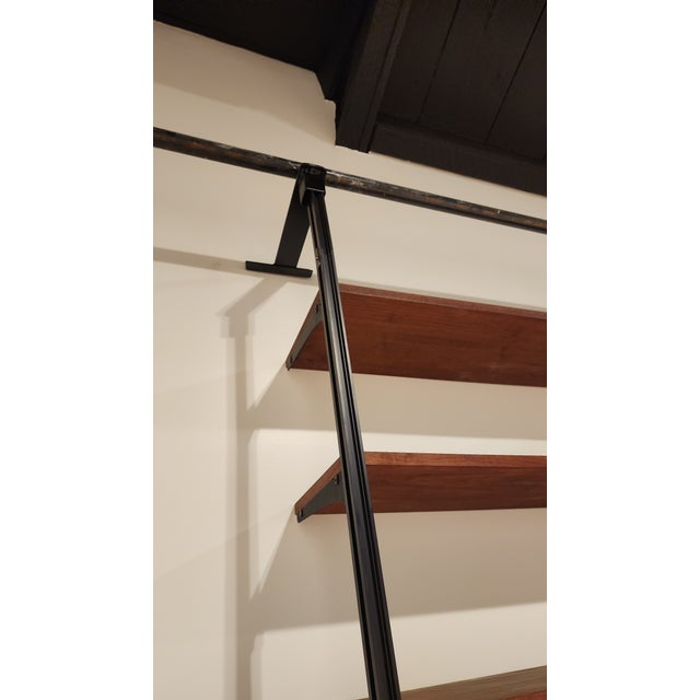 George Nelson & Associates 1960s George Nelson Omni-Style Modular Wall Unit in Walnut With Black Metal Frame For Sale - Image 4 of 7