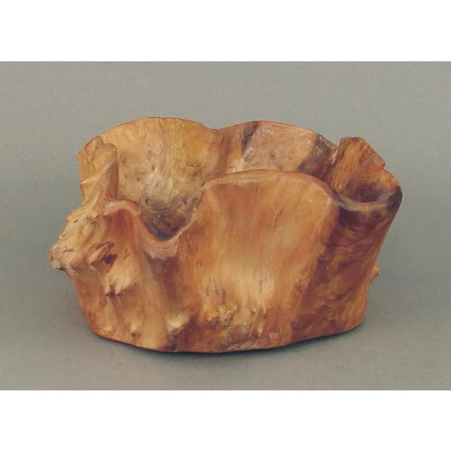 Vintage Burl Wood Bowl For Sale - Image 4 of 13
