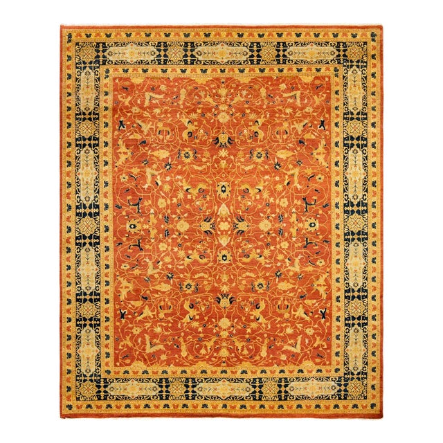 Vintage Moroccan Hand Knotted Wool Area Rug, Orange - 8'1" X 9'10" For Sale - Image 9 of 9
