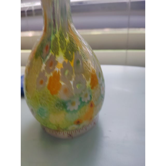 Glass Italian Green Murano Vase For Sale - Image 7 of 17