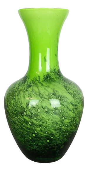 Large Vintage Green Pop Art Vase from Opaline Florence, Italy