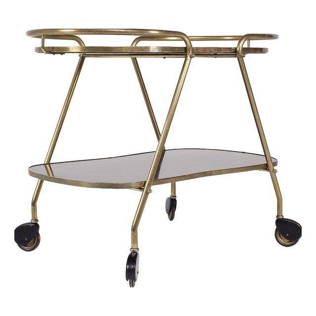 Trolley in Brass and Formica from Ilse Möbel, 1960s For Sale