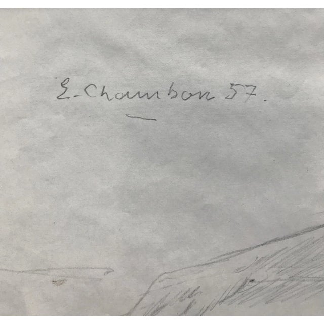 Emile-François Chambon, Jeune Femme nue, 1957, Pencil on Paper For Sale - Image 3 of 6