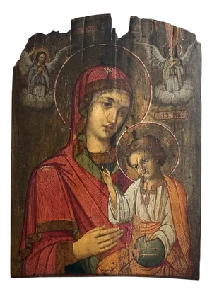 Venetian Cretan School Artist, Madonna of Kazan with Child, 1600, Oil on Board