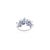 Metal 18k White Gold Blue Sapphire Diamond Floral Ring for Women Size 5 For Sale - Image 7 of 12