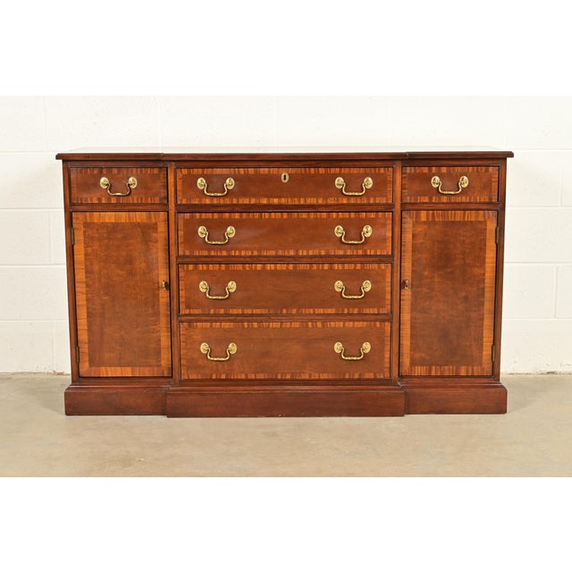 Councill Georgian Banded Mahogany Sideboard, Credenza, or Bar Cabinet For Sale - Image 14 of 14