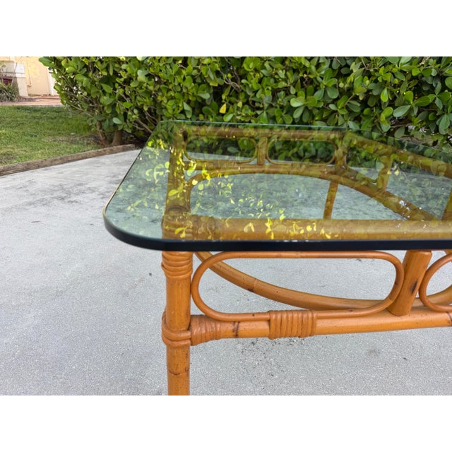 Vintage Palm Beach Bamboo + Rattan Coffee Table For Sale - Image 12 of 12