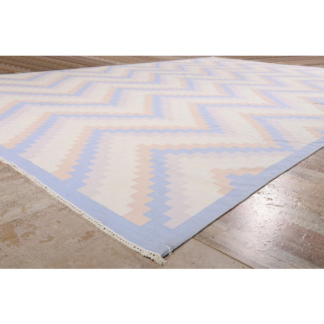 Beige Vintage Indian Dhurrie Rug, 11'10 X 17'07 For Sale - Image 8 of 10