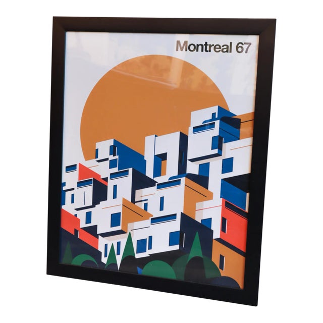 2022 Contemporary Montreal Poster, Montreal 67, Habitat, Framed For Sale