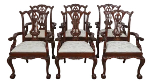 Set of 6 Scarborough House Clawfoot Mahogany Dining Room Chairs