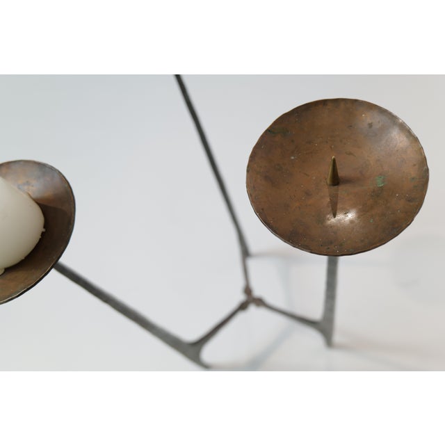 32-Inch Tall Bronze Brutalist Candle Holder, Mid-20th Century For Sale - Image 12 of 16