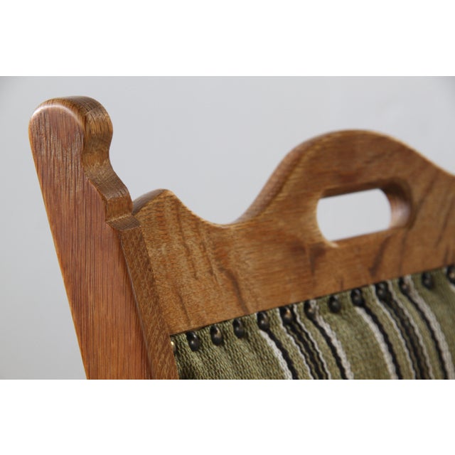 Vintage Brutalist Danish Oak Dining Chairs by Henning Kjærnulf, 1960s, Set of 6 For Sale - Image 12 of 17