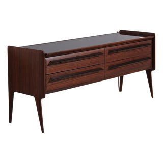 Mid-Century Modern Italian Chest of Drawer with Glass Top, 1950s For Sale