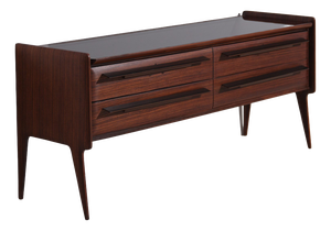 Mid-Century Modern Italian Chest of Drawer with Glass Top, 1950s