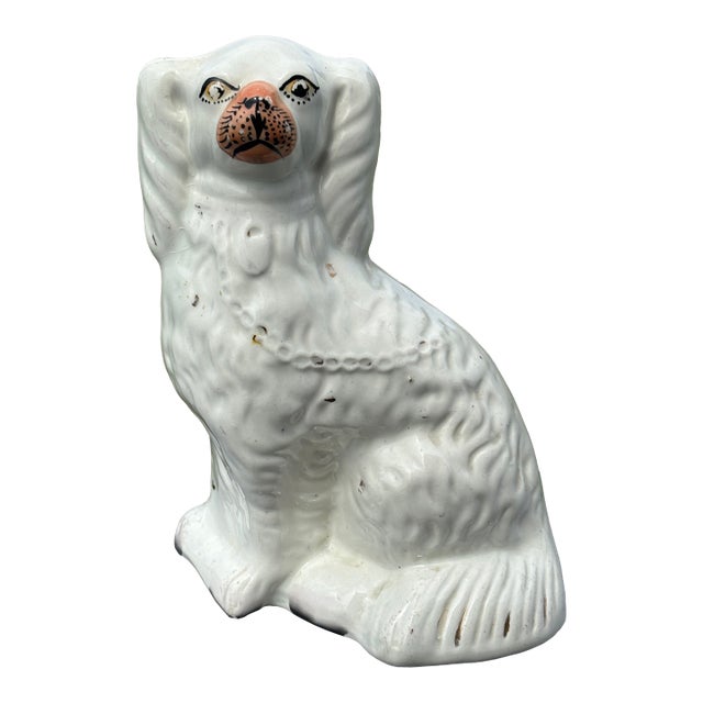 19th C. Staffordshire Porcelain Spaniel Dog Figurine - 9.5" Tall For Sale