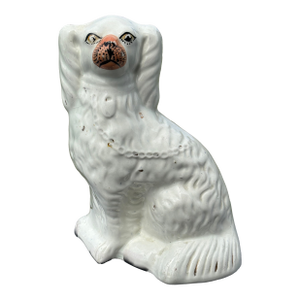 19th C. Staffordshire Porcelain Spaniel Dog Figurine - 9.5" Tall