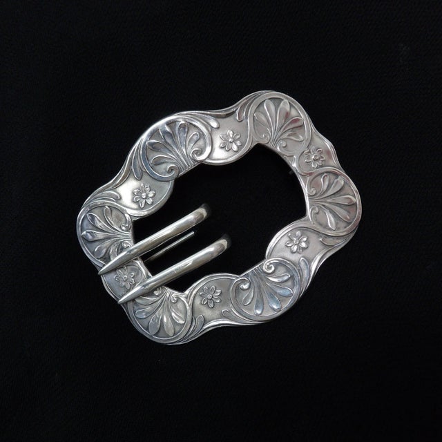 Late 19th Century Unger Brothers Sterling Silver Belt Buckle Brooch or Pin For Sale In Los Angeles - Image 6 of 6