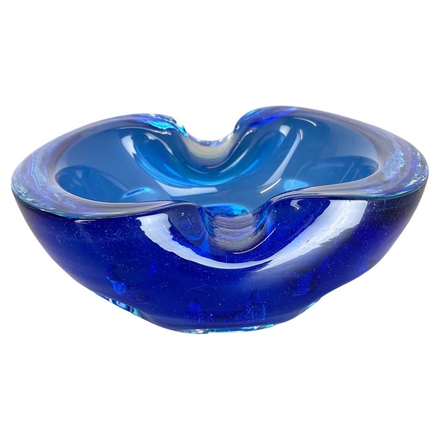 Light Blue Murano Glass Bowl or Ashtray, Italy, 1970s For Sale
