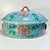 Turquoise Famille Rose Tureen or Covered Casserole Dish with a Mun Shou pattern. The handles are in Chinese iron red. This...