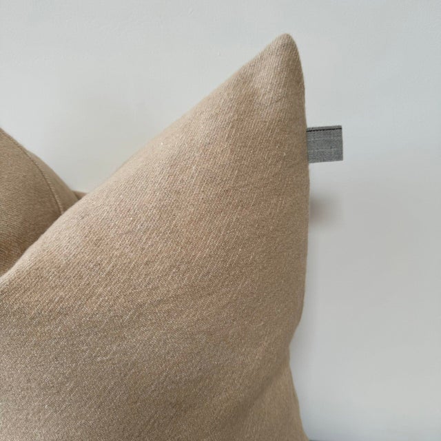 Not Yet Made - Made To Order Shetland Warm Nude Tone Wool Pillow With Down Feather Insert For Sale - Image 5 of 5