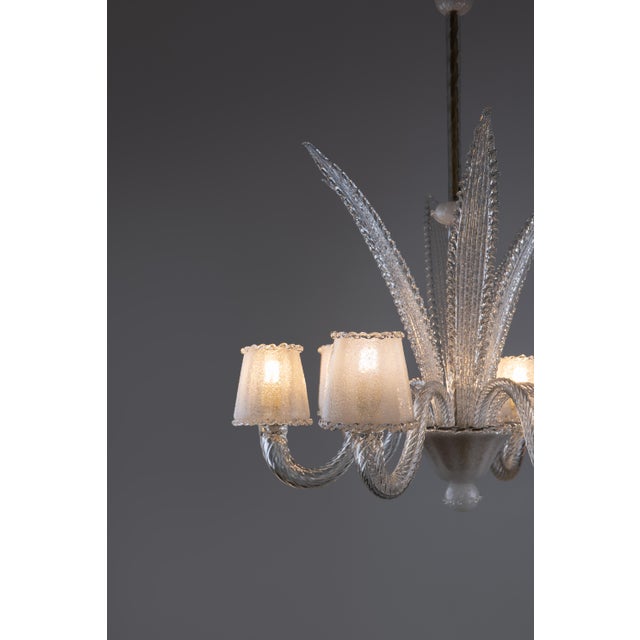 Large Art Deco Murano Glass Chandelier by Ercole Barovier for Barovier & Toso, 1940s For Sale - Image 14 of 18