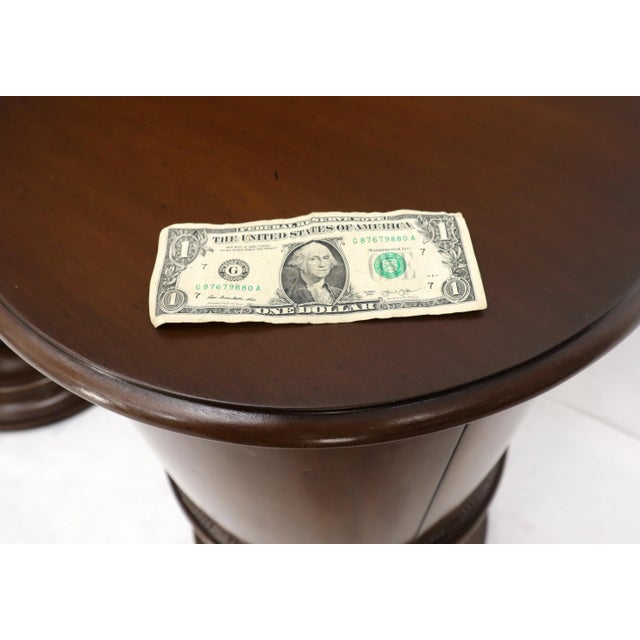 Pair of Round Barrel Shape One Door Compartment End tables Night Stands For Sale - Image 12 of 13
