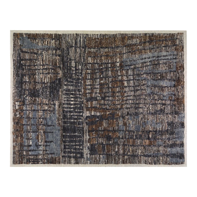 Moroccan Hand Knotted Wool Rug, 8'4"x10'9" For Sale