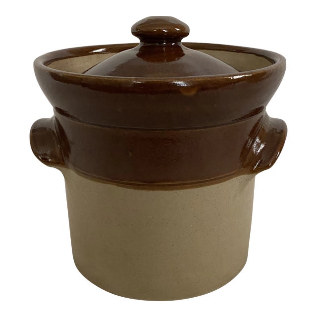 Vintage Perason of Chesterfield Quart Size Crock with Lid For Sale